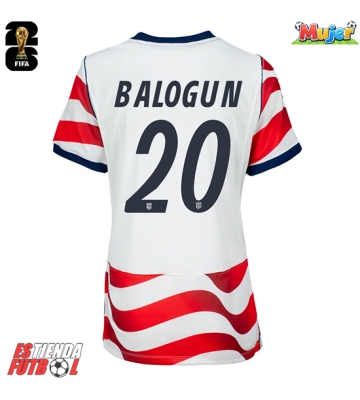 Estados Unidos Folarin Balogun #20 Primera Equipación Mujer Mundial 2026 Manga Corta